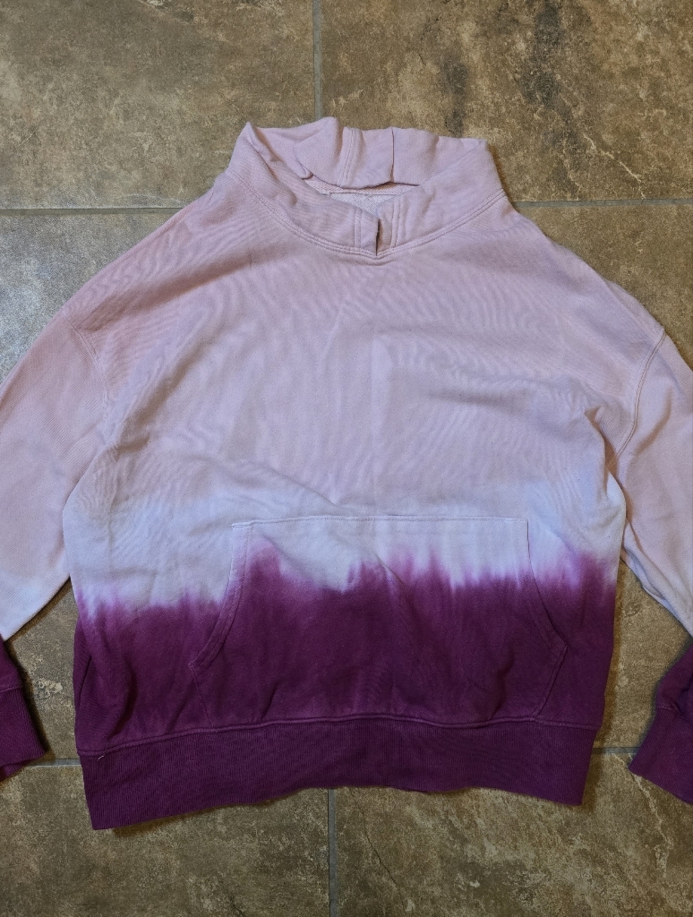 Pink Ombre Chopped Hood Sweatshirt